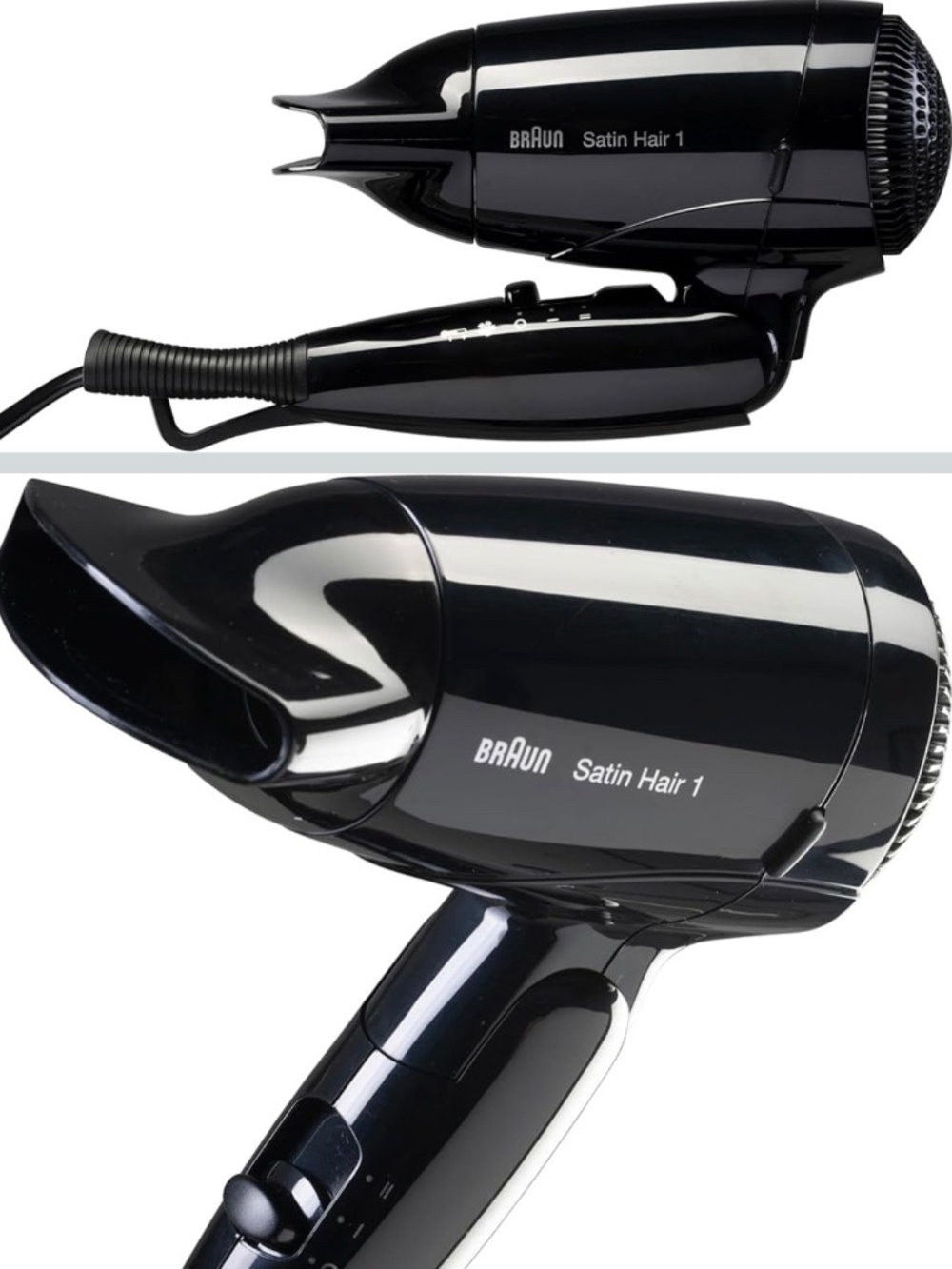 Small folding hair dryer BRAUN SATIN HAIR 1for travel